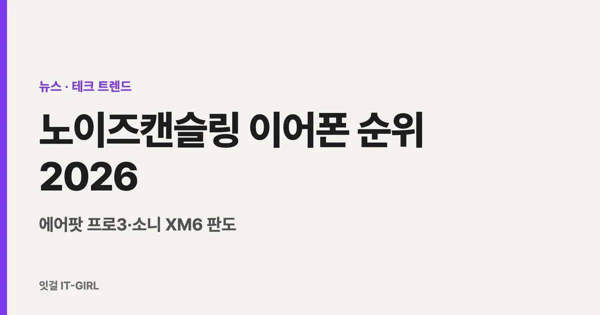 노이즈캔슬링 이어폰 순위 2026: 에어팟 프로3·소니 XM6 판도