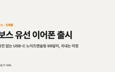 보스 유선 이어폰 출시: 충전 없는 USB-C 노이즈캔슬링 99달러, 국내는 미정