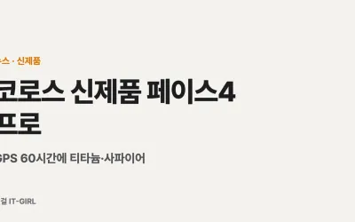 코로스 신제품 페이스4 프로, GPS 60시간에 티타늄·사파이어 (국내 가격 미정)
