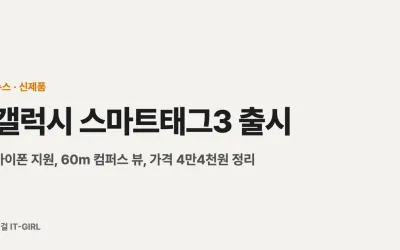 갤럭시 스마트태그3 출시: 아이폰 지원, 60m 컴퍼스 뷰, 가격 4만4천원 정리
