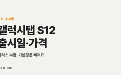 갤럭시탭 S12 출시일·가격 정리: 플러스 부활, 기본형은 빠져요