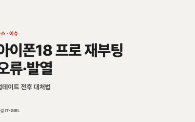 아이폰18 프로 재부팅 오류·발열 정리: 업데이트 전후 대처법