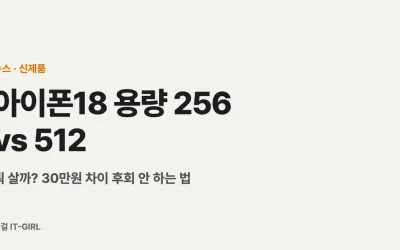 아이폰18 용량 256 vs 512, 뭐 살까? 30만원 차이 후회 안 하는 법