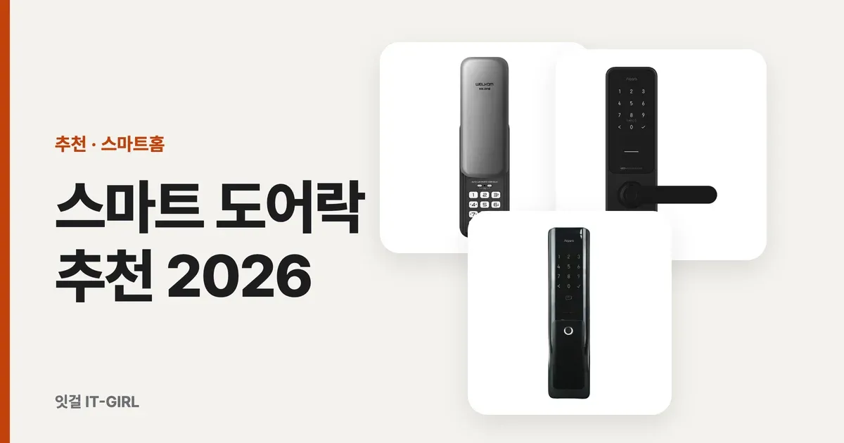스마트 도어락 추천 2026: 주키·보조키·무타공부터 얼굴인식까지 6선