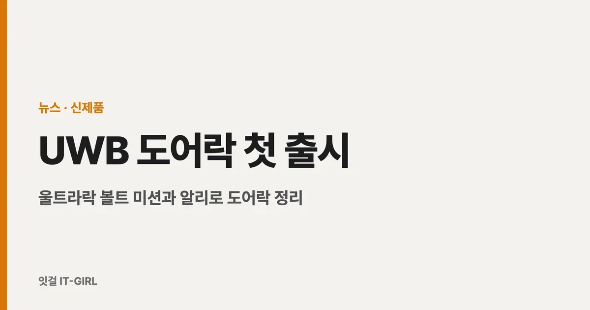 UWB 도어락 첫 출시: 울트라락 볼트 미션과 알리로 도어락 정리